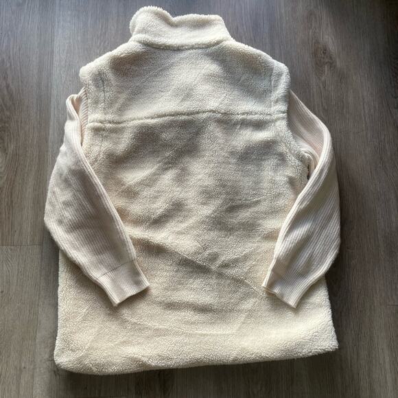 deluc motorhead ivory off white cozy sherpa knit combo shacket jacket coat small - Picture 5 of 8